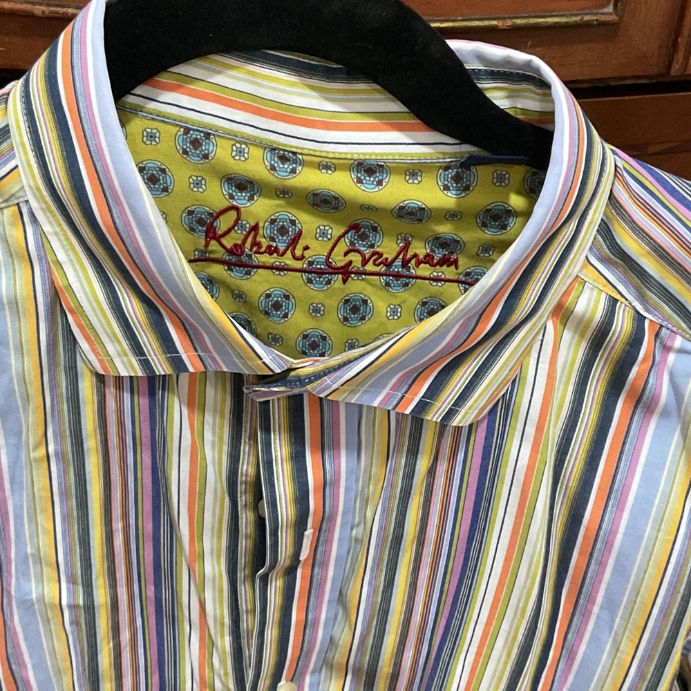 Robert Graham Multicolor Striped Casual Button Down Shirt